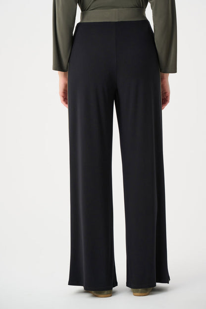 Joseph Ribkoff Silky Knit Color Block Wide Leg Pull-On Pants