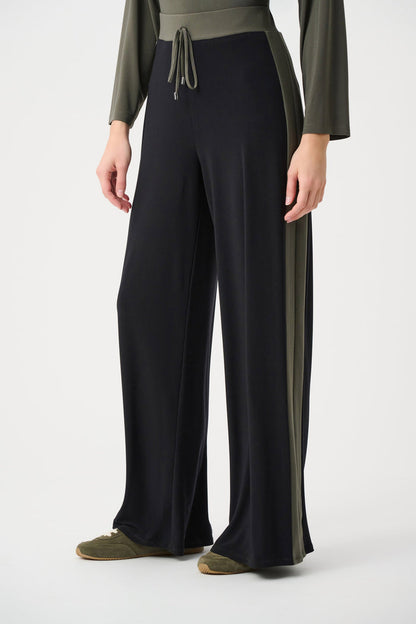 Joseph Ribkoff Silky Knit Color Block Wide Leg Pull-On Pants
