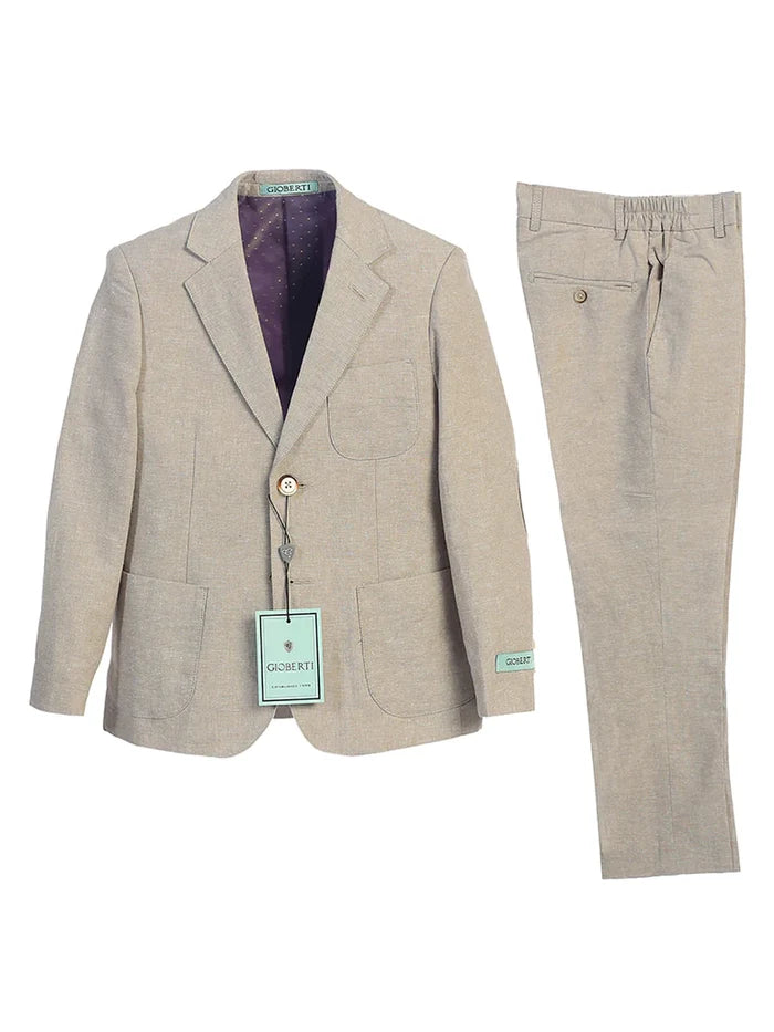 KID'S  AND BOY'S 2 PC LINEN JACKET AND PANTS SUIT SET