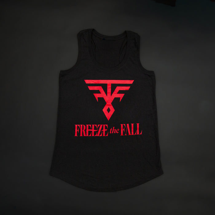 Ladies Black Tank Top - Red Logo