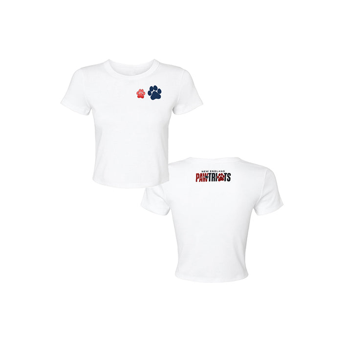 Ladies Pawtriots Paws Baby-T Shirt-White