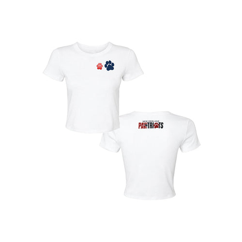 Ladies Pawtriots Paws Baby-T Shirt-White