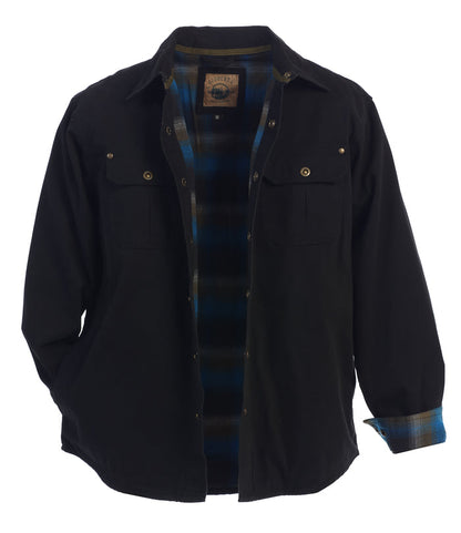 Men's 100% Cotton Brushed and Soft Twill Shirt Jacket with Flannel Lining