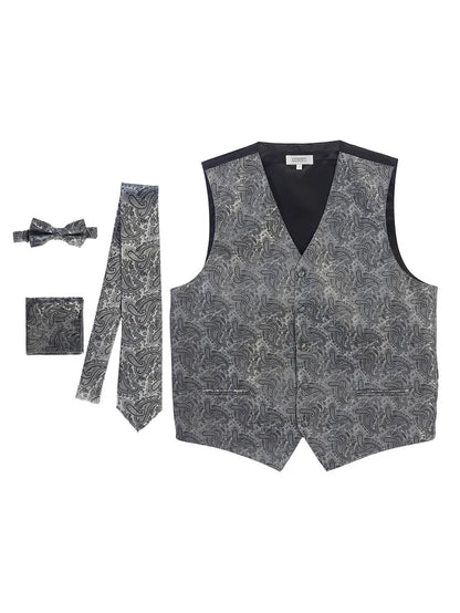 MEN'S 4PC FORMAL JACQUARD PAISLEY VEST SET