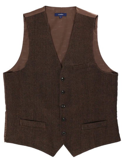 MEN'S 5 BUTTON CASUAL FORMAL TWEED SUIT VEST