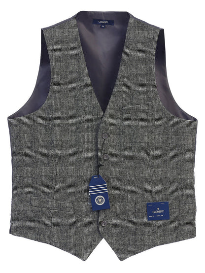 MEN'S 5 BUTTON CASUAL FORMAL TWEED SUIT VEST