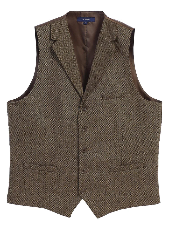 MEN'S 5 BUTTON TAILORED COLLAR FORMAL SUIT VEST