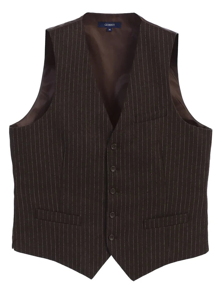 MEN'S 5N BUTTON FORMAL STRIPE SUIT VEST
