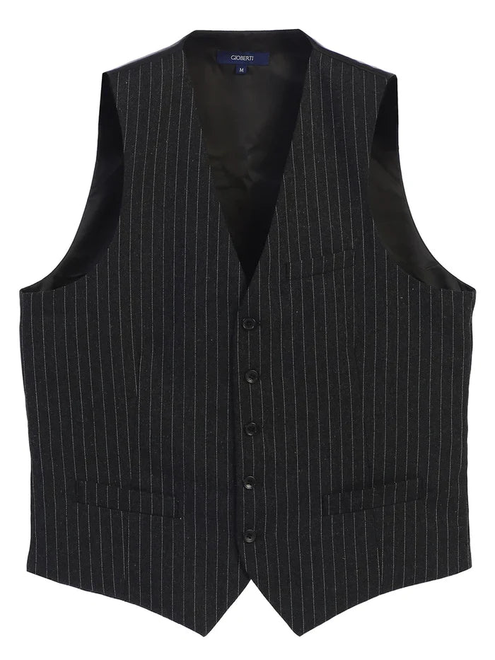 MEN'S 5N BUTTON FORMAL STRIPE SUIT VEST