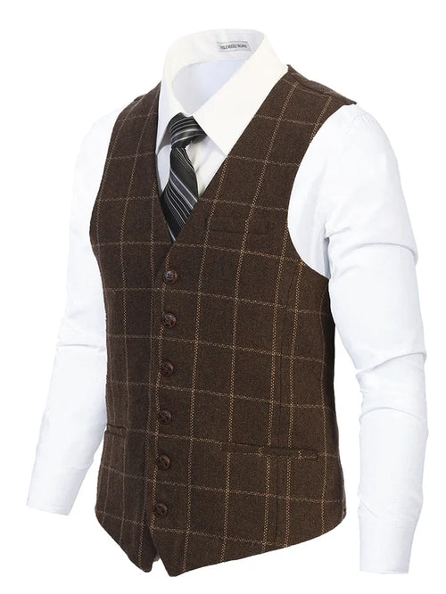 MEN'S 6 BUTTON CUSTOM FORMAL TWEED VEST