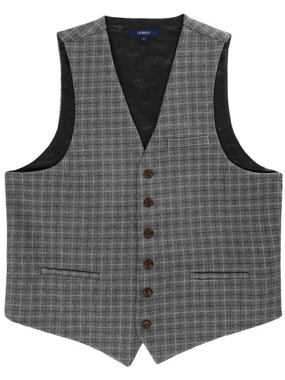 MEN'S 6 BUTTON CUSTOM FORMAL TWEED VEST