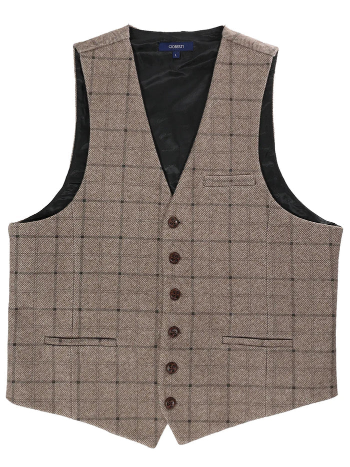 MEN'S 6 BUTTON CUSTOM FORMAL TWEED VEST