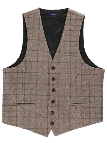 MEN'S 6 BUTTON CUSTOM FORMAL TWEED VEST