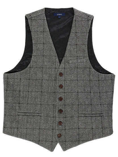 MEN'S 6 BUTTON CUSTOM FORMAL TWEED VEST