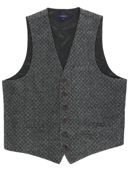 MEN'S 6 BUTTON CUSTOM FORMAL TWEED VEST