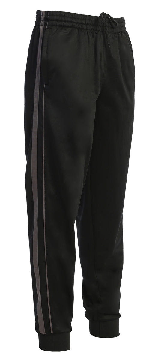 MEN'S ATHLETIC TRACK PANTS WITH RIBBED CUFF LEG
