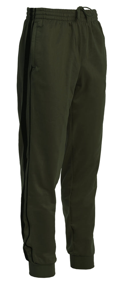 MEN'S ATHLETIC TRACK PANTS WITH RIBBED CUFF LEG
