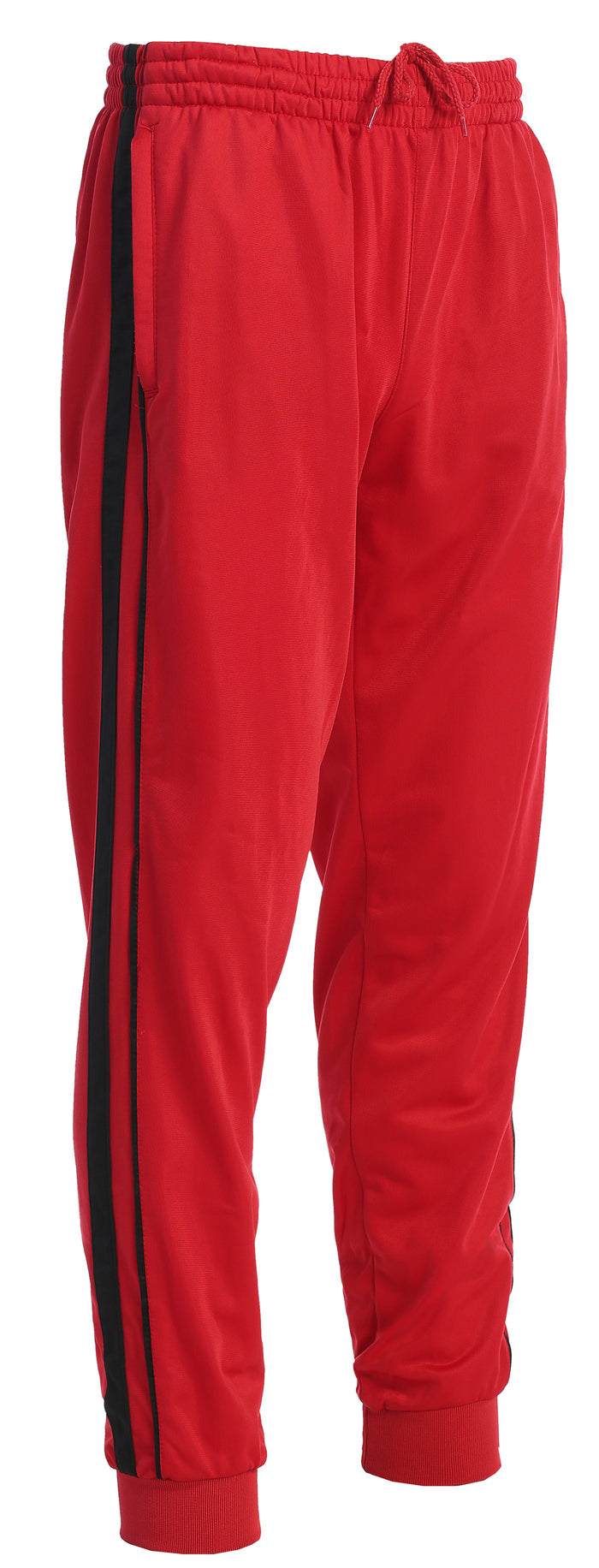 MEN'S ATHLETIC TRACK PANTS WITH RIBBED CUFF LEG