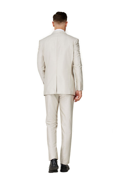 Men's Beige Notched Lapel Suit Slim Fit (3 PCS)