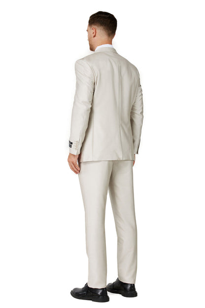 Men's Beige Notched Lapel Suit Slim Fit (3 PCS)