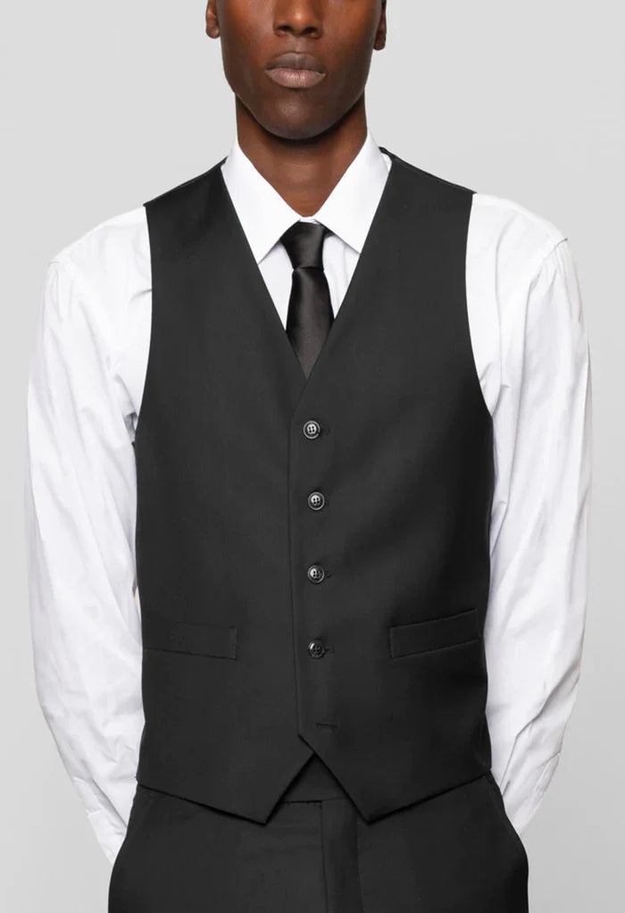 Men's Black Notched Lapel Suit Slim Fit (3 PCS)