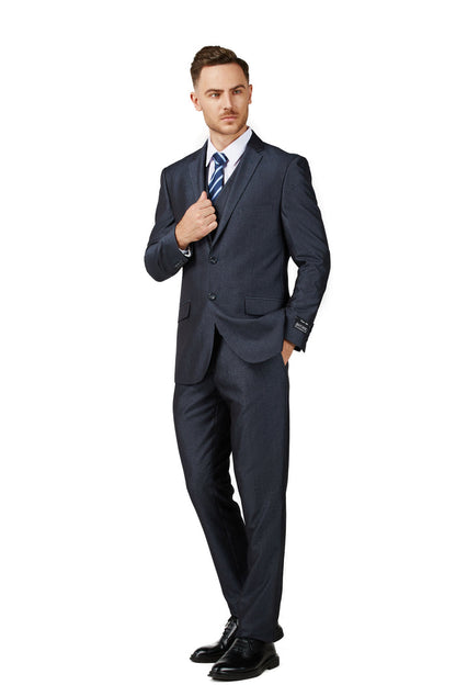 Mens Blue Charcoal Suit Slim Fit (3 PCS)