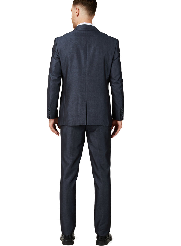 Mens Blue Charcoal Suit Slim Fit (3 PCS)