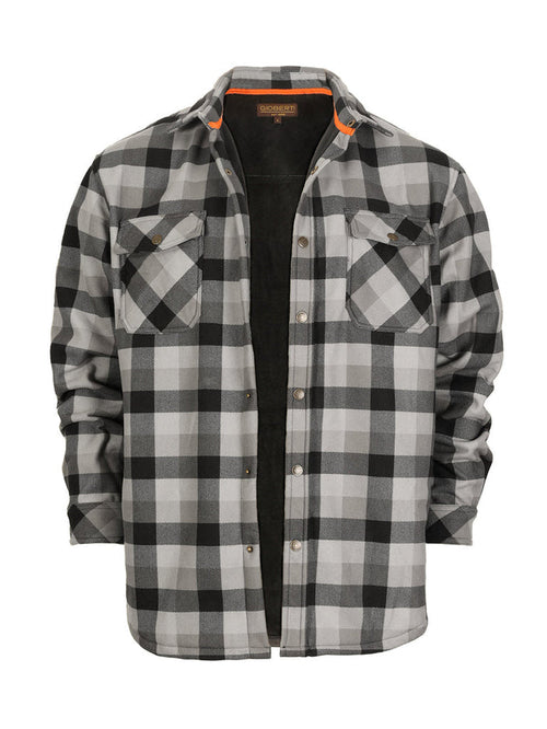 Mens Checkered Flannel Shirt Jacket With Velvet