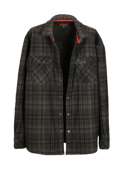 Mens Checkered Flannel Shirt Jacket With Velvet