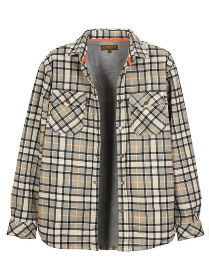 Mens Checkered Flannel Shirt Jacket With Velvet