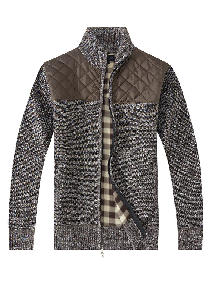 MEN'S KNITTED FULL ZIP CARDIGAN SWEATER