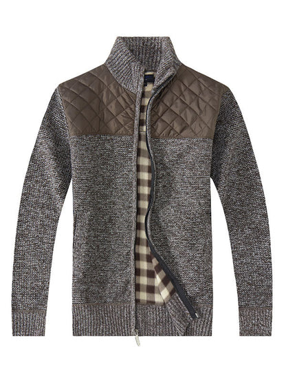 MEN'S KNITTED FULL ZIP CARDIGAN SWEATER