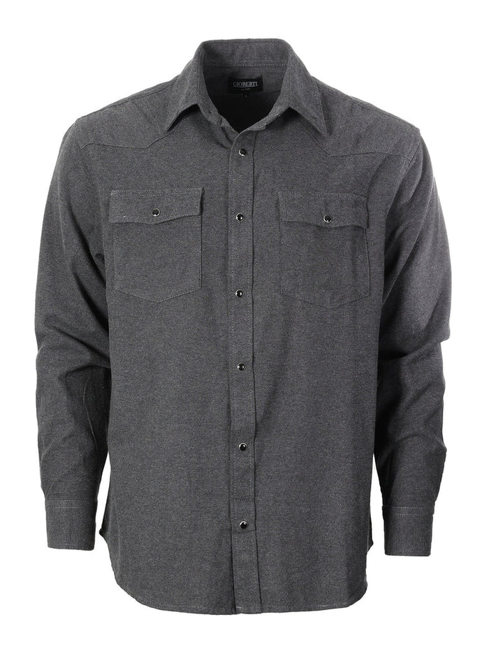 Men's Long Sleeve Plaid Flannel Shirt with pocket-B