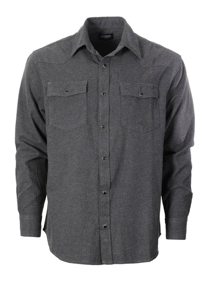Men's Long Sleeve Plaid Flannel Shirt with pocket-B