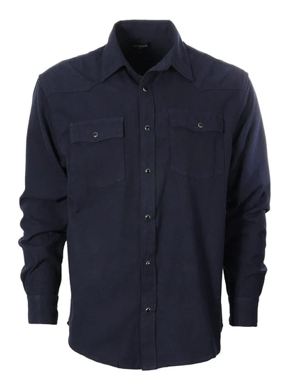 Men's Long Sleeve Plaid Flannel Shirt with pocket-B