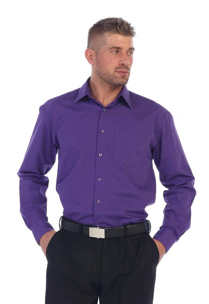 Men's Long Sleeve Solid Dress Shirt