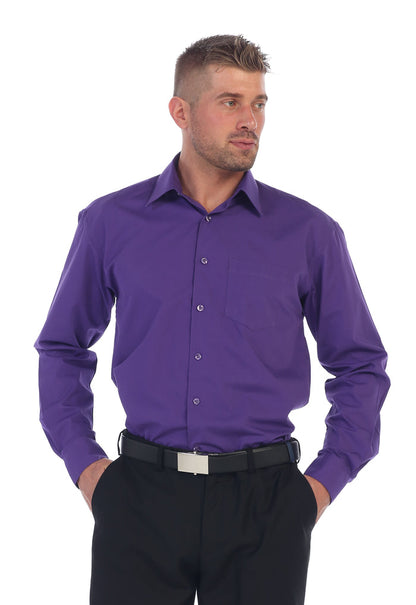 Men's Long Sleeve Solid Dress Shirt