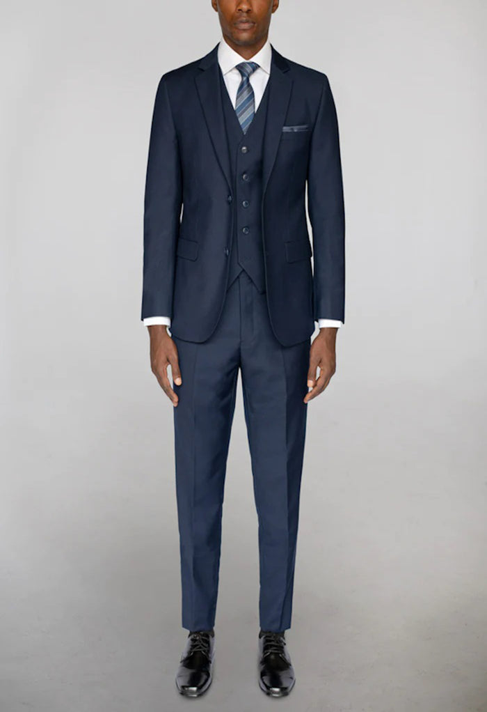 Men's Navy Notched Lapel Suit Slim Fit (3 PCS)