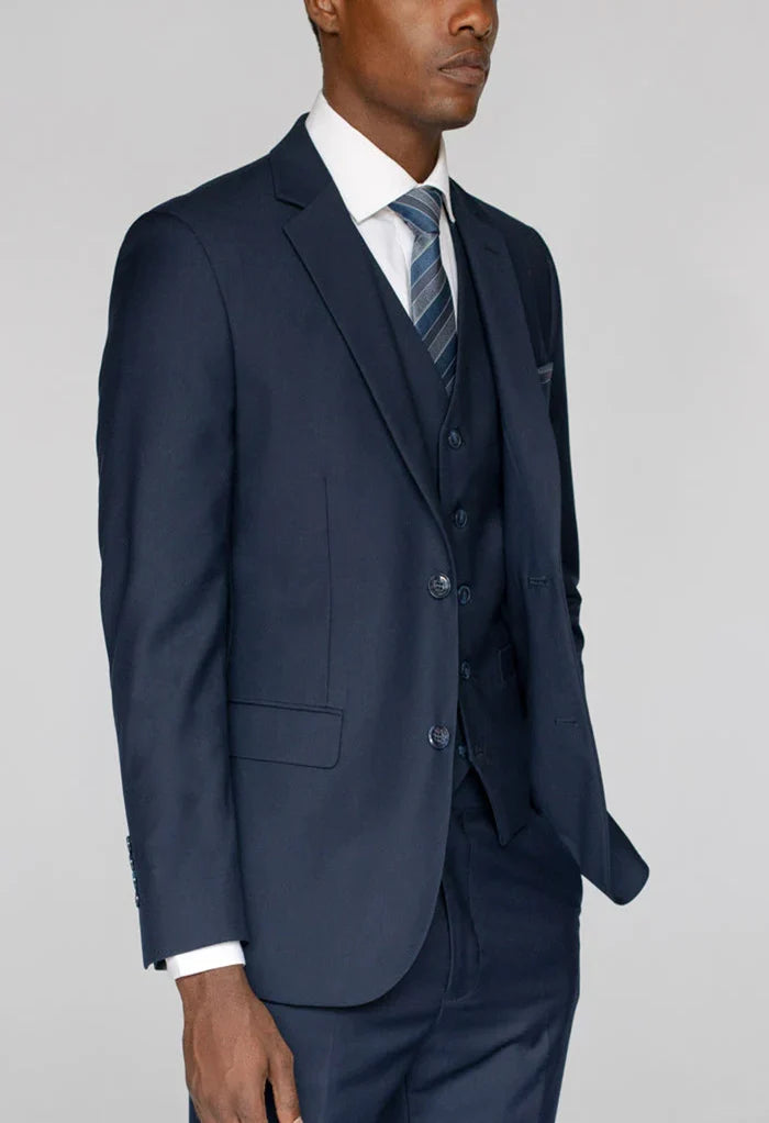 Men's Navy Notched Lapel Suit Slim Fit (3 PCS)