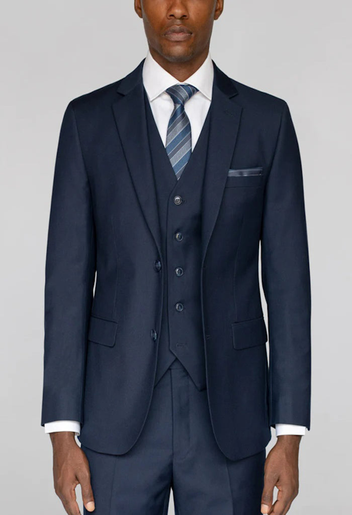 Men's Navy Notched Lapel Suit Slim Fit (3 PCS)