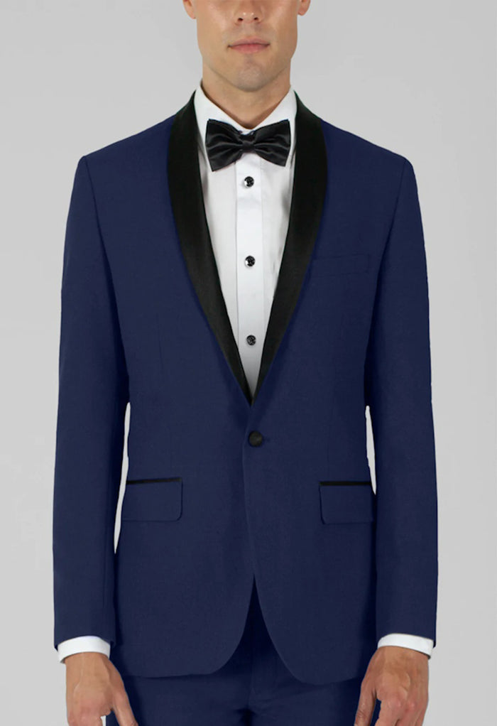 Men's Navy Shawl Lapel Suit Slim Fit (2 PCS)