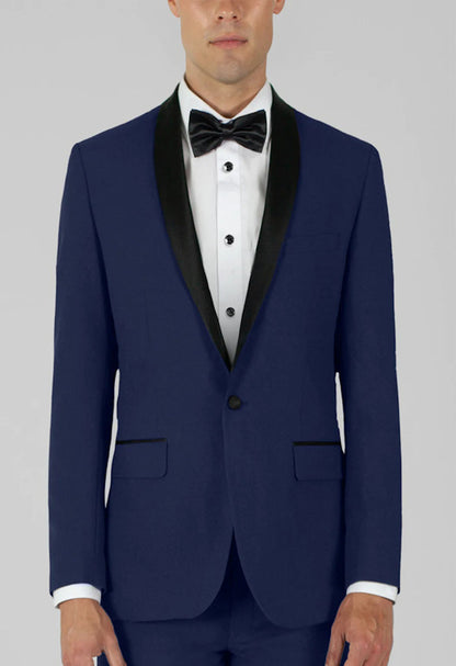 Men's Navy Shawl Lapel Suit Slim Fit (2 PCS)