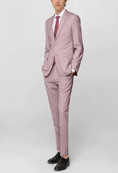 Men's Rose Notched Lapel Suit Slim Fit (2 PCS)
