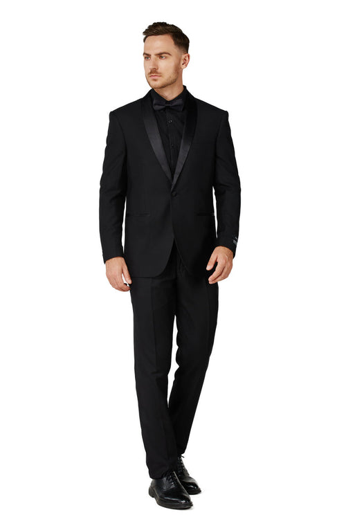 Men's Satin Black Shawl Lapel Tuxedo Slim Fit (2 PCS)