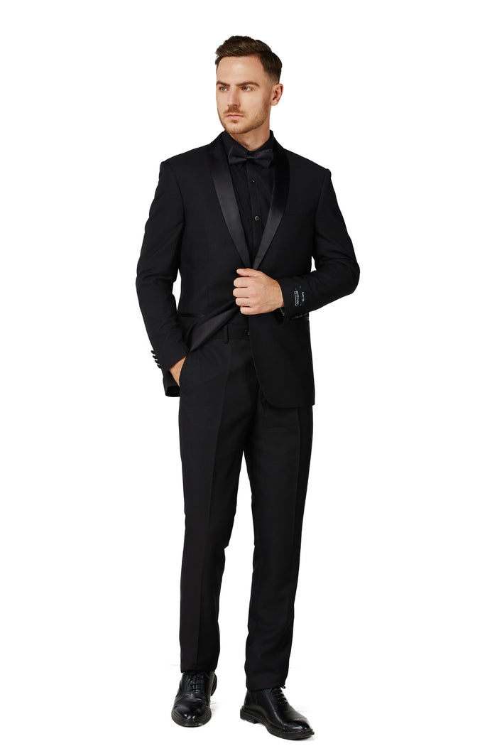 Men's Satin Black Shawl Lapel Tuxedo Slim Fit (2 PCS)