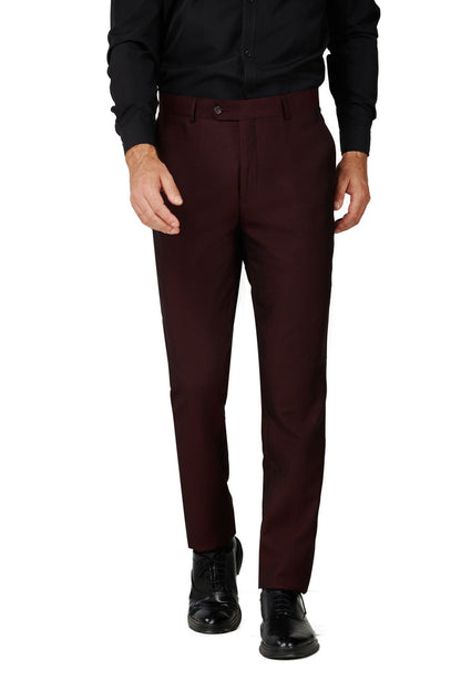 Men's Satin Burgundy Shawl Lapel Tuxedo Slim Fit (2 PCS)