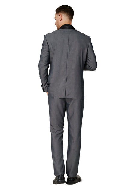 Men's Satin Gray Shawl Lapel Tuxedo Slim Fit (2 PCS)