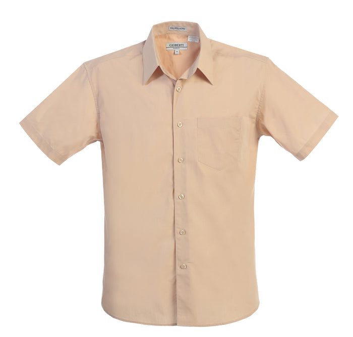 Men's Short Sleeve Solid Dress Shirt