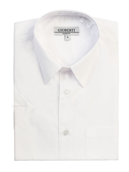 Men's Short Sleeve Solid Dress Shirt