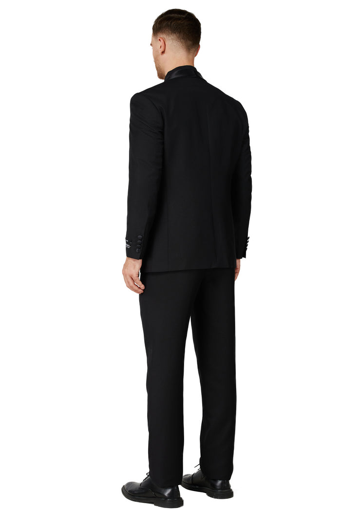 Men's Solid Black Notched Lapel Suit Slim Fit (3 PCS)